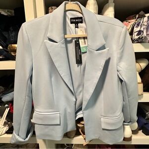 Steve Madden Pastel Blue Women's Cropped Blazer